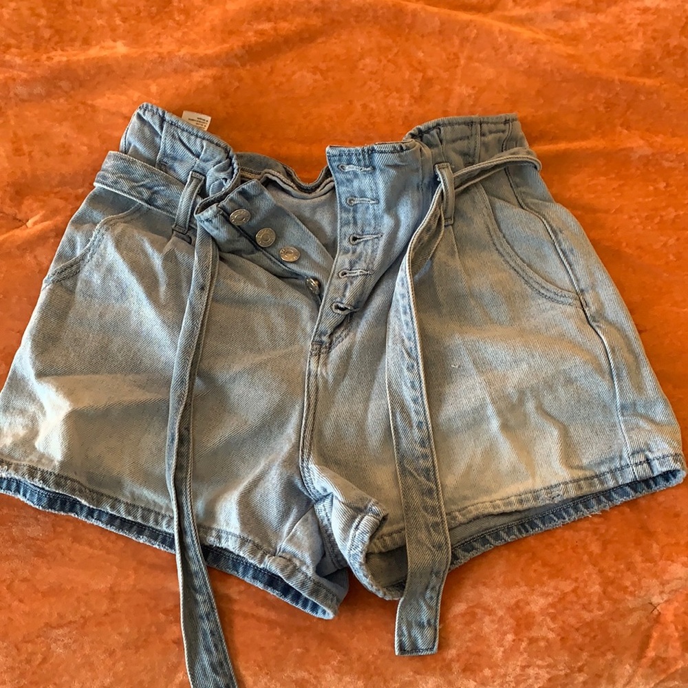 High Rise Button Shorts